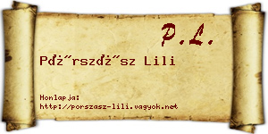 Pórszász Lili névjegykártya