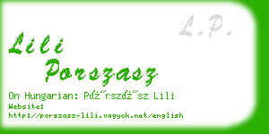 lili porszasz business card